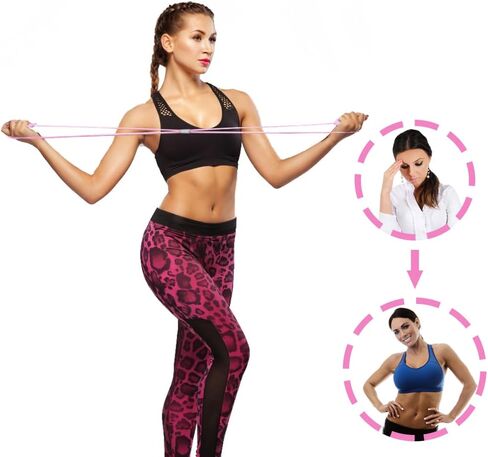 Resistance Bands with Handles,Figure 8 Stretch Fitness Strap for Full-Body Workouts, Resistance Bands for Women, Strength Training, Flexibility, Exercise Elastic Rope for Gym Home in Saudi Arabia