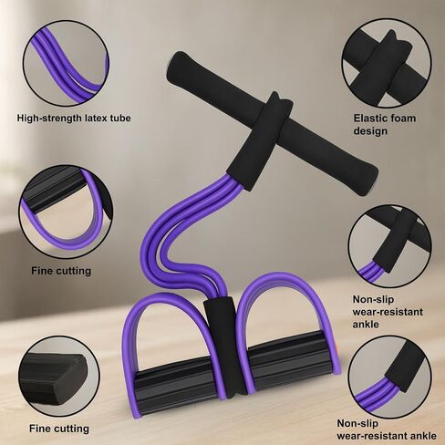 Premium 6 Tubes Foot Pedal Resistance Band – Multifunction Tension Rope for Full-Body Workouts, Yoga & Home Fitness | Strong Elastic Puller | Upgraded Handles & Heavy-Duty Design in Saudi Arabia