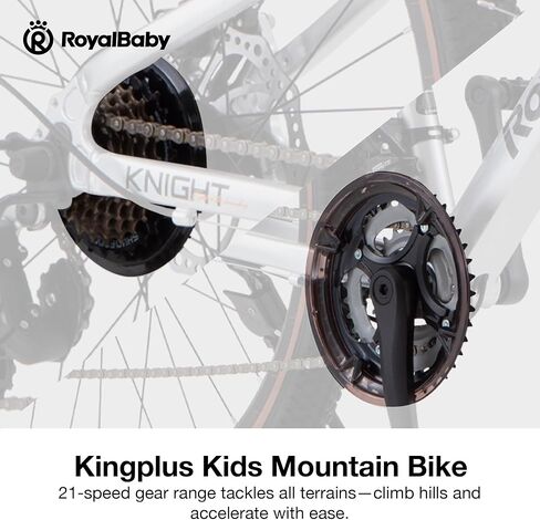 دراجة جبلية للأطفال من RoyalBaby، إطار من الألومنيوم خفيف للغاية بعجلات 20-26 بوصة للأولاد والبنات من عمر 10 سنوات فما فوق، سرعة 7/21 مع تعليق أمامي in Kuwait