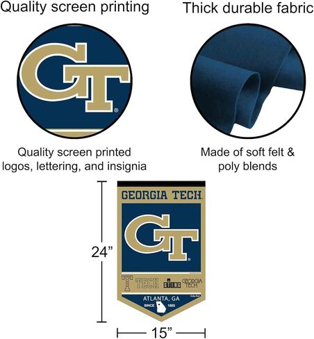Georgia Tech Yellow Jackets Heritage History Banner Pennant in Saudi Arabia