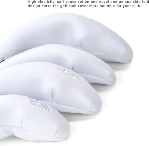 أغطية رأس سائق الجولف مكونة من 3 قطع للرجال والنساء - جلد البولي يوريثان الفاخر مع تطريز الفيل، شريط مطاطي مزدوج (السائق/الممر/الهجين)، مقاوم للماء ومتين - أبيض رمادي أو أسود رمادي in Kuwait