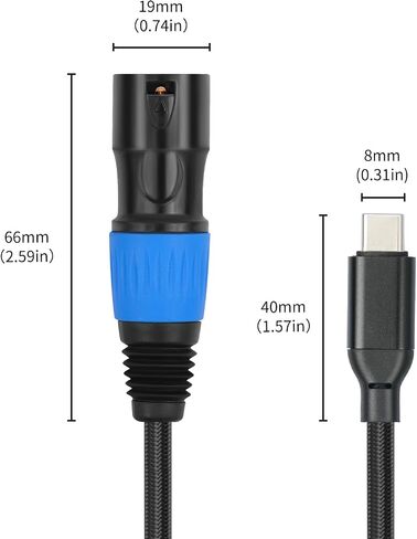 USB C to XLR Cable 3.3 FT,Smartphone Tablet Type-C Device to Amplifier,USB Type C to XLR Male Output Stereo Cable for Amplifier, Speaker, Mixer Console, etc in Saudi Arabia