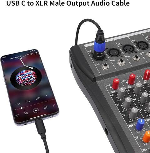 USB C to XLR Cable 3.3 FT,Smartphone Tablet Type-C Device to Amplifier,USB Type C to XLR Male Output Stereo Cable for Amplifier, Speaker, Mixer Console, etc in Saudi Arabia