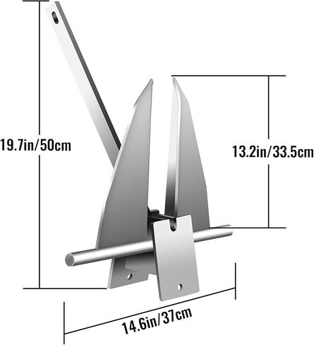 Boat Anchor Kit,Fluke Style Anchor,Hot-Dipped Galvanized Steel, Kit Includes Galvanized Fluke Anchor, Anchor Chain,Rope, Shackles,Boat Anchors for 15'-23' Boats Boats in Kuwait