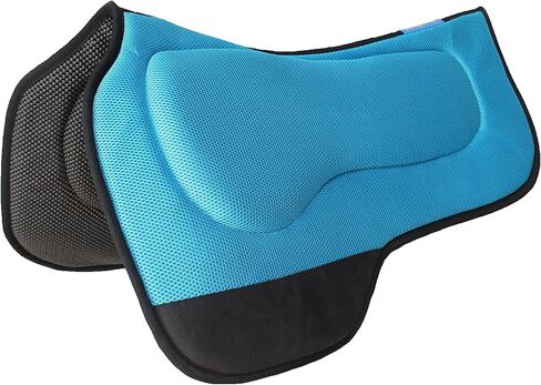 CHALLENGER 27"x18" Western Round Skirt Barrel Neoprene Saddle Pad Turquoise 39199TR in Saudi Arabia