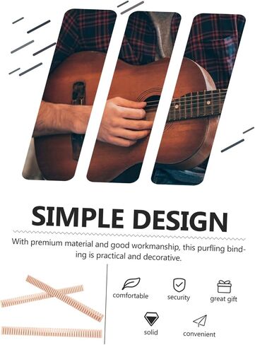 HANABASS 3Pcs Guitar Purfling Binding Strip Set Flexible Wooden Inlay for Acoustic Guitar Made from Ouguman Material for Edge Trim Projects in Saudi Arabia