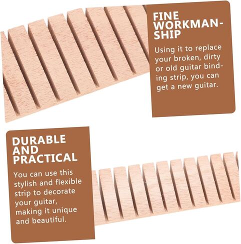 HANABASS 3Pcs Guitar Purfling Binding Strip Set Flexible Wooden Inlay for Acoustic Guitar Made from Ouguman Material for Edge Trim Projects in Saudi Arabia