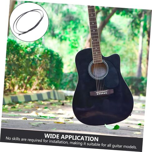 Yardwe Guitar Binding and Purfling Strip زخرفة بلاستيكية سوداء للقيثارات الصوتية والكهربائية، سهلة التركيب تحمي لوحة الأصابع من التلف للإصلاحات اليدوية in Kuwait
