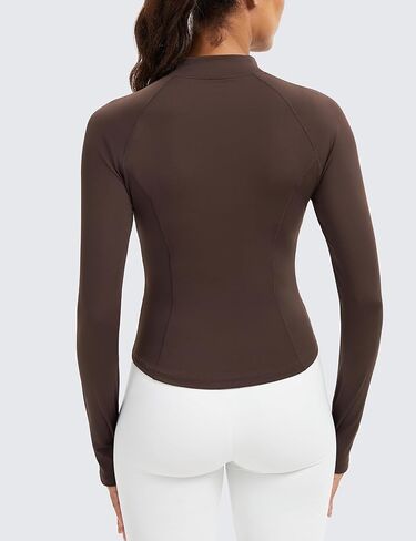 Women's Workout Jacket Lightweight Full Zip Running Track Jacket Slim Fit Athletic Tops with Thumb Holes in Saudi Arabia