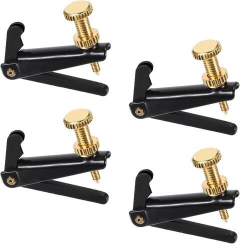 4 Pcs Violin Fine Tuners for 4/4-3/4 Violin, Zinc Alloy String Adjusters Violins Tuner Screw, Black Premium Metal Fine Tuner Violins Parts Supplies Set Anti-Rust Accessories for Easy Tuning in Saudi Arabia