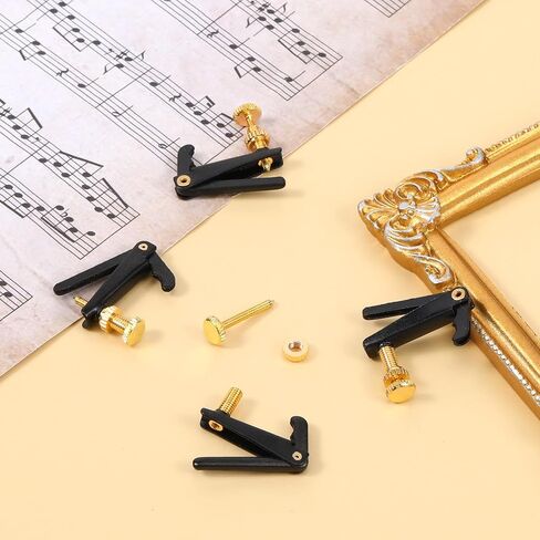 4 Pcs Violin Fine Tuners for 4/4-3/4 Violin, Zinc Alloy String Adjusters Violins Tuner Screw, Black Premium Metal Fine Tuner Violins Parts Supplies Set Anti-Rust Accessories for Easy Tuning in Saudi Arabia