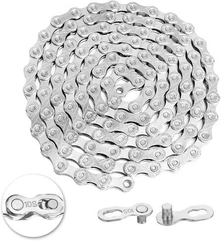 9/18/27 Speed Bike Chain, VDHU Bicycle Chain for Road Bicycles,Mountain Bike,MTB Mountain Racing Cycling Accessories with 1 Pairs Bicycle Buckle,Full Silver Plating 116 Links with Quick Link in Saudi Arabia