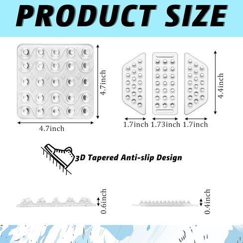 WILLBOND 2 Set (8 Pcs) Snowboard Stomp Pads, 3D Clear Antiskid Grip Pad Non-Slip Mat for Snowboarding Winter Snow Board Accessories, Enhanced Friction and Grip in Saudi Arabia