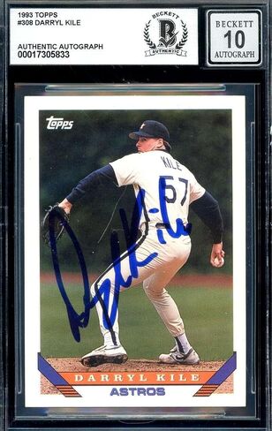Darryl Kile Gem Mint 10 Beckett BAS Signed 1993 Topps Autograph - Baseball Slabbed Autographed Cards in Saudi Arabia