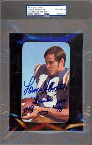 Lance Alworth Gem Mint 10 PSA DNA موقعة 1970 Topps Super - بطاقات كرة قدم موقعة من اتحاد كرة القدم الأميركي in Saudi Arabia
