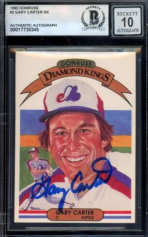 Gary Carter Gem Mint 10 Beckett BAS Signed 1982 Donruss Diamond Kings Autograph - Baseball Slabbed Autographed Cards in Saudi Arabia