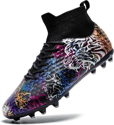 Soccer Cleats Boys Youth Training Football Cleats Athletic Outdoor Girls Soccer Shoes High-top Kids Football Shoes for Little/Big Kid in Saudi Arabia