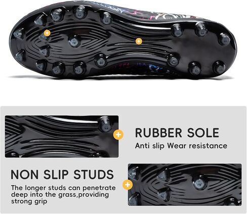 Soccer Cleats Boys Youth Training Football Cleats Athletic Outdoor Girls Soccer Shoes High-top Kids Football Shoes for Little/Big Kid in Saudi Arabia