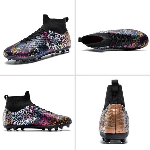 Soccer Cleats Boys Youth Training Football Cleats Athletic Outdoor Girls Soccer Shoes High-top Kids Football Shoes for Little/Big Kid in Saudi Arabia
