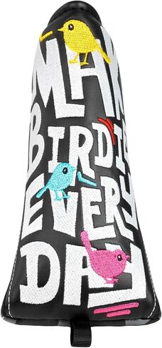 Craftsman Golf Make Birdie Everyday Black and Gray Checkers Golf Club Headcover for Woods and Driver Hybrids Irons Protector Putter Covers in Saudi Arabia