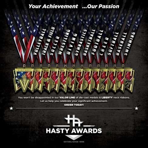 Pickleball Award Medal, Patriotic Design with American Flag, Gold Finish, Red White and Blue Ribbon, 3" X 2.75", Package of 5 in Saudi Arabia