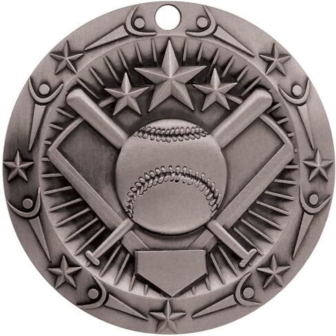 Decade Awards Softball World Class Engraved Medal - Gold, Silver or Bronze | 3 Inch Wide Slow Pitch Medallion with Softball V Neck Ribbon - Customize Now in Saudi Arabia
