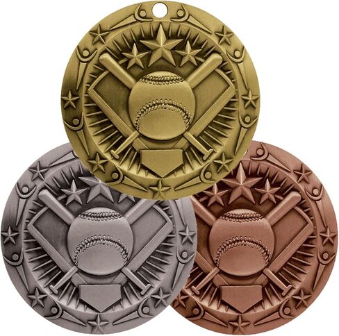 Decade Awards Softball World Class Engraved Medal - Gold, Silver or Bronze | 3 Inch Wide Slow Pitch Medallion with Softball V Neck Ribbon - Customize Now in Saudi Arabia