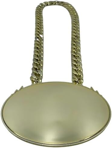 Express Medals Custom Poker Holdem Stud Champ Chain Trophy with 2 Lines of Personalized Text on a Large Rigid Plastic Award Medal and 34 Inch Long Gold Color Neck Chain. FCL432 in Saudi Arabia