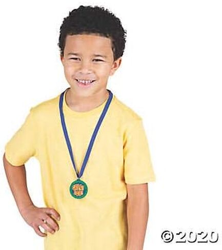 Fun Express Great Job Medals with Ribbon - 12 Pieces - Classroom Supplies for Kids in Saudi Arabia