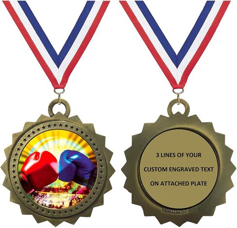 1 to 50 Packs Boxing Gold Medals Trophy Award with Free Custom Engraving D03-MY412 in Saudi Arabia