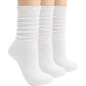 Chalier 3 Pairs Wool Socks for Women Winter Slouchy Boot Socks Thick Warm Long Hiking Scrunch Crew Sock in Kuwait