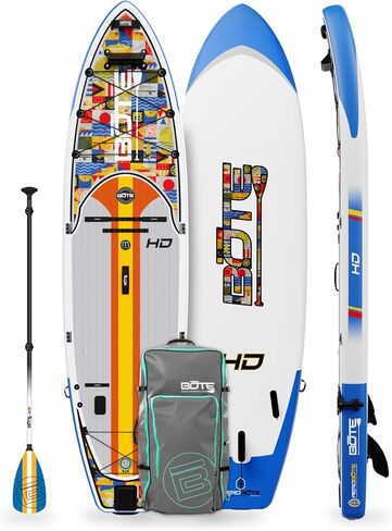 BOTE HD Aero قابل للنفخ لوح مجداف MAGNEPod متوافق مع Blow Up iSUP مع مجداف حقيبة سفر للبالغين والأطفال مناسب للعائلة 11 قدم 6 بوصات مقاس متعدد الألوان in Kuwait