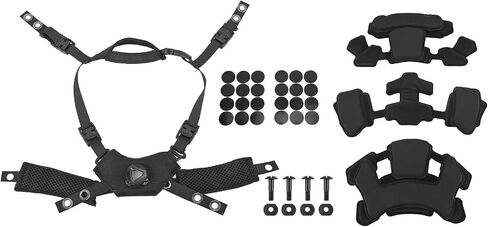 Bewinner Dial Suspension System Chin Strap for MICH ACH Helmet 3rd Gen Adjustable Liner with Internal Sponge Pad, Black, Includes 3 Liners Suspension 4 Screws Nuts 24 Stickers in Saudi Arabia