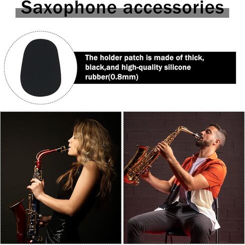 100 Pcs 0.8mm Saxophone Mouthpiece Pads Clarinet Mouthpiece Cushion Strong Alto Tenor Sax Mouthpieces Patches Pads Oval Silicone Strong Adhesive Bite Protection for Beginners Musicians (Black) in Kuwait