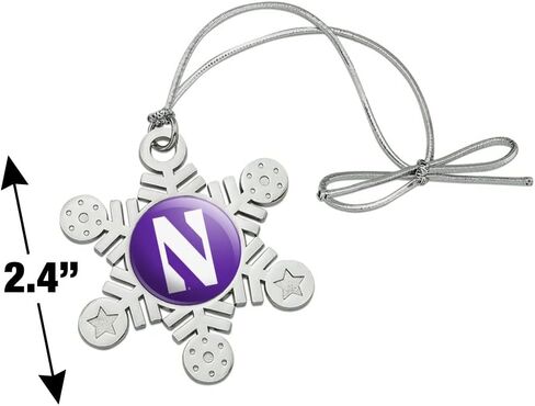 GRAPHICS & MORE Northwestern University Primary Logo Metal Snowflake Christmas Tree Holiday Ornament in Saudi Arabia