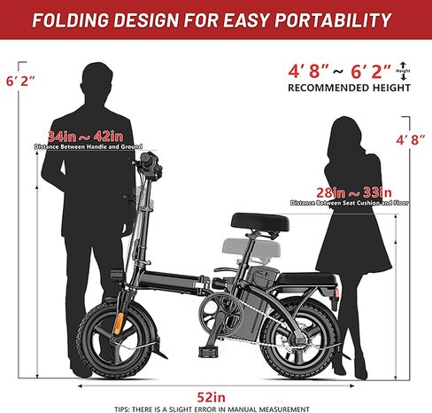 دراجة كهربائية GOKU للبالغين بمحرك ذروة 500 وات، دراجة كهربائية قابلة للطي 20 ميل في الساعة، دراجات كهربائية بإطارات 14 بوصة/20 بوصة بحد أقصى 15 درجة صعودًا، بطارية 374.4/576 وات في الساعة، نطاق PAS 25-45 ميلًا، دراجات إلكترونية للبالغين والمراهقين in Kuwait