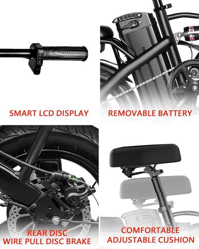 دراجة كهربائية GOKU للبالغين بمحرك ذروة 500 وات، دراجة كهربائية قابلة للطي 20 ميل في الساعة، دراجات كهربائية بإطارات 14 بوصة/20 بوصة بحد أقصى 15 درجة صعودًا، بطارية 374.4/576 وات في الساعة، نطاق PAS 25-45 ميلًا، دراجات إلكترونية للبالغين والمراهقين in Kuwait