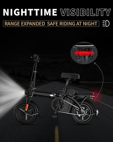 دراجة كهربائية GOKU للبالغين بمحرك ذروة 500 وات، دراجة كهربائية قابلة للطي 20 ميل في الساعة، دراجات كهربائية بإطارات 14 بوصة/20 بوصة بحد أقصى 15 درجة صعودًا، بطارية 374.4/576 وات في الساعة، نطاق PAS 25-45 ميلًا، دراجات إلكترونية للبالغين والمراهقين in Kuwait