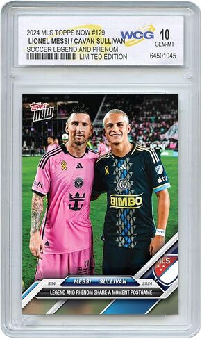 2024 MLS Topps Lionel Messi & Cavan Sullivan Legend & Young Phenom Card #129 - Graded GEM Mint 10 in Saudi Arabia