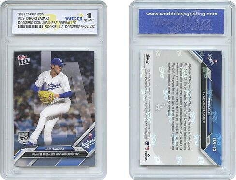 2025 Topps Now ROKI Sasaki Rookie Card # OS-13 Dodgers Sign Fastball Japan Pitcher-GEM-Mint 10 in Saudi Arabia