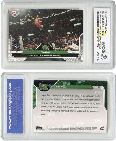 2025 WWE Topps Now Wrestling Logan Paul Rookie Card RC #65 - متدرج GEM Mint 10 in Saudi Arabia
