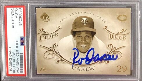Rod Carew Signed 2005 Upper Deck SP #70 Baseball Card HOF Autograph PSA/DNA - MLB Autographed Baseball Cards in Saudi Arabia