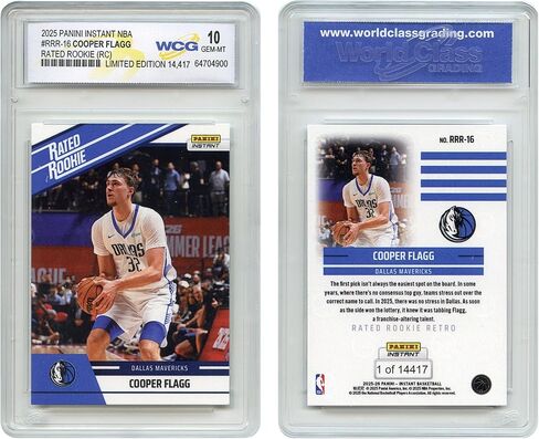بطاقة Panini Instant Cooper Flagg Rookie لعام 2025 رقم RRR-16 مبتدئ مصنف - متدرج GEM Mint 10 in Saudi Arabia