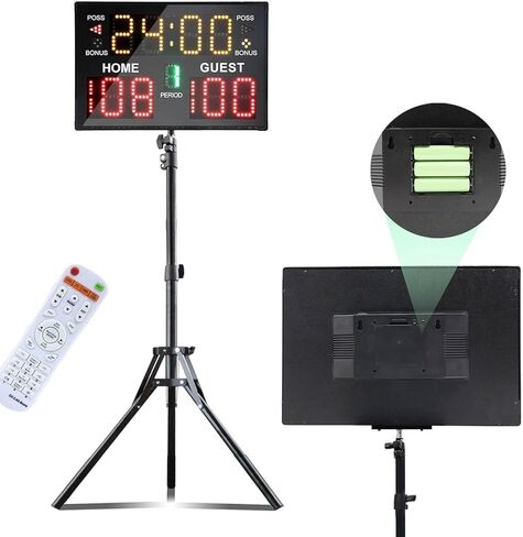 Basketball Scoreboard with Timer Clock, Digital Scoreboard with Remote, Portable Battery Powered Electronic Scoreboard for Baseball/Tennis/Soccer/Volleyball/Ping Pong Games in Saudi Arabia