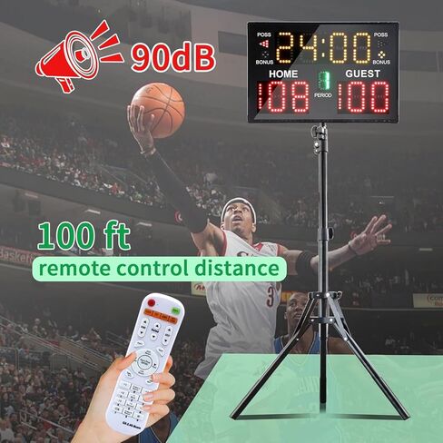 Basketball Scoreboard with Timer Clock, Digital Scoreboard with Remote, Portable Battery Powered Electronic Scoreboard for Baseball/Tennis/Soccer/Volleyball/Ping Pong Games in Saudi Arabia
