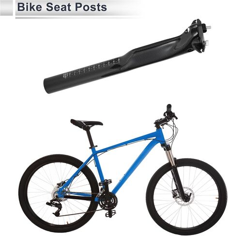 1 Pc Universal Bike Seat Posts 31.6x300mm Bike Saddle Post Seat Tube Carbon Fiber Pattern Gloss Black Carbon Fiber in Saudi Arabia
