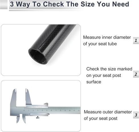 1 Pc Universal Bike Seat Posts 31.6x300mm Bike Saddle Post Seat Tube Carbon Fiber Pattern Gloss Black Carbon Fiber in Saudi Arabia
