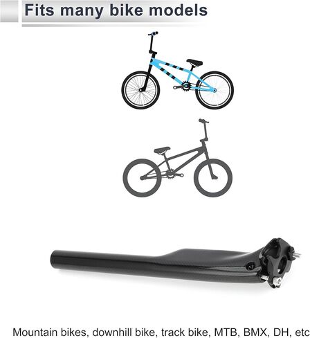 1 Pc Universal Bike Seat Posts 31.6x300mm Bike Saddle Post Seat Tube Carbon Fiber Pattern Gloss Black Carbon Fiber in Saudi Arabia