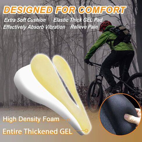 SN1 Gel Bike Seat Cover - Narrow Bike Seat Cushion for Women and Man Comfort,Thickened Gel Pad Suitable Width 5.9-6.5 Inch Mountain|Road|Exercise Bike Seat, Water Resistant Cover (Black) in Saudi Arabia