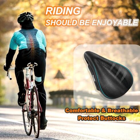SN1 Gel Bike Seat Cover - Narrow Bike Seat Cushion for Women and Man Comfort,Thickened Gel Pad Suitable Width 5.9-6.5 Inch Mountain|Road|Exercise Bike Seat, Water Resistant Cover (Black) in Saudi Arabia